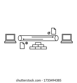 two laptop send file with tunnel but another side cannot delivered becouse there is firewall outline design