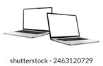 Two laptops with blank screen mock up