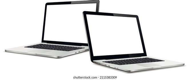 Two laptops with blank space