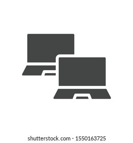 Two laptops icon isolated on white background. Laptop symbol modern, simple, vector, icon for website design, mobile app, ui. Vector Illustration