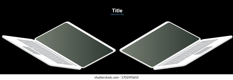 Zwei Laptops in einem Raum mit ihren Bildschirmen gedreht. Vektorillustration-Banner