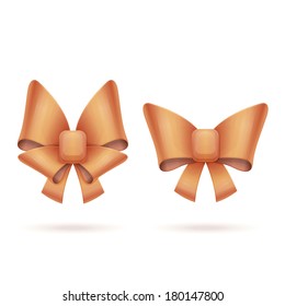 two large bow on a light background with a shadow underneath