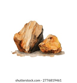 Two large brown rocks or boulders