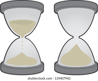 Two large hourglass objects isolated