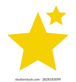 Two large yellow stars and one smaller star arranged against a white background, symbolizing excellence, achievement, or celestial themes.