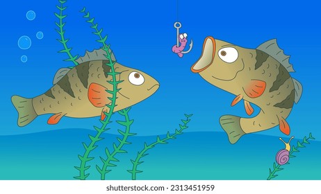 two largemouth bass want to take the bait