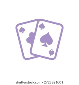 Duas cartas de jogar lavanda, ambas exibindo o traje de espadas, são mostradas como um ícone simples.