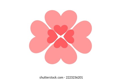 two layer of Pink flower Vector illustration image object