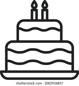 Two layered cake icon vector image. Can also be used for Physical Fitness. Suitable for mobile apps, web apps and print media.