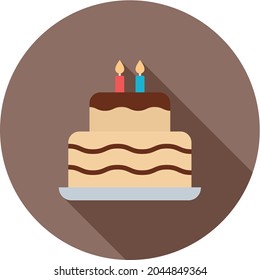 Two layered cake icon vector image. Can also be used for Physical Fitness. Suitable for mobile apps, web apps and print media.