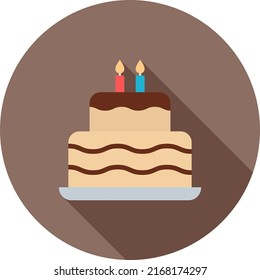 Two layered cake icon vector image. Can also be used for Food, Drinks and Confectionery. Suitable for mobile apps, web apps and print media.