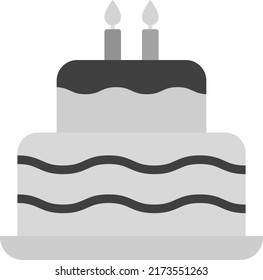 Two layered cake icon vector image. Can also be used for Food, Drinks and Confectionery. Suitable for mobile apps, web apps and print media.