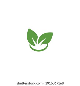 two leaf flat logo in green