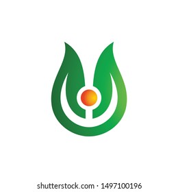 Two leaf logo. Nature symbol. Icon vector eps 10.