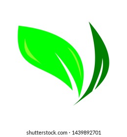 two leaf logo vector in different shapes