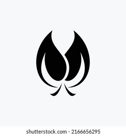 Two leaf vector design logo