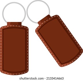 Two leather keychains, illustration, vector on a white background.