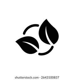 Two Leaves Forming a Recycling Shape Representing Eco Friendly Cycle
