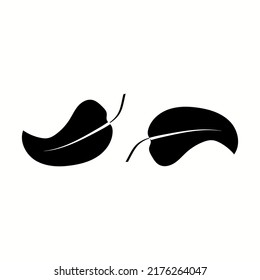 Two leaves graphic icon. Leaves sign isolated on white background.  Vector illustration