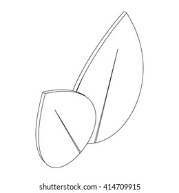 Two leaves icon, isometric 3d style