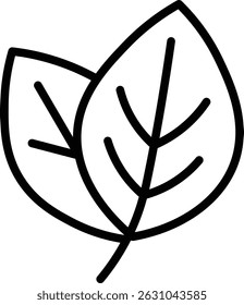 Ícone de duas folhas. Ícone de folha com duas folhas. Símbolo de folha. Ícone de duas folhas. Logotipo ecológico verde
