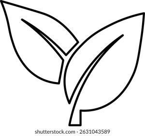 Ícone de duas folhas. Ícone de folha com duas folhas. Símbolo de folha. Ícone de duas folhas. Logotipo ecológico verde
