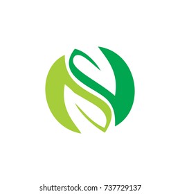 two leaves icon logo