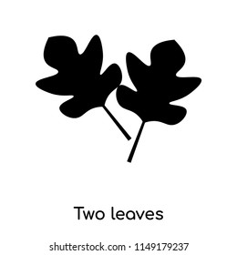 Two leaves icon vector isolated on white background for your web and mobile app design, Two leaves logo concept