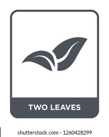 two leaves icon vector on white background., two leaves simple element illustration