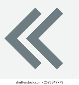 Two left arrow icon, symbolizing double backward movement, navigation, or action.
