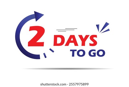 Two left days banner. 2 days to go count time banner, 02 days left banner. can be use for promotion, sale, landing page, template, web, mobile app, poster, banner