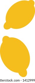 Two lemons geometric illustration isolated on background