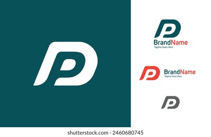 Two letter alphabet logo using letter D and P