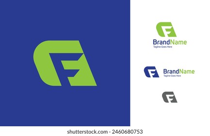 Logotipo del alfabeto de dos letras usando las letras C y F