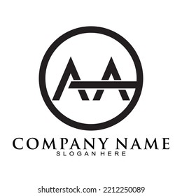 Logo de vector de dos letras Un alfabeto