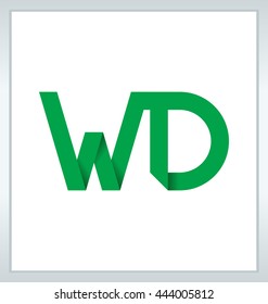 Two letter composition for initial, logo or signature started by W letter
