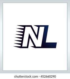 Two letter composition for initial, logo or signature started by N letter