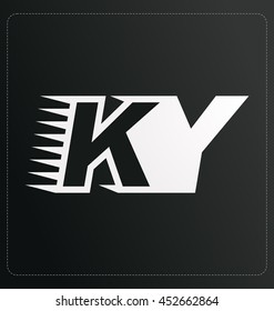 Two letter composition for initial, logo or signature started by K letter