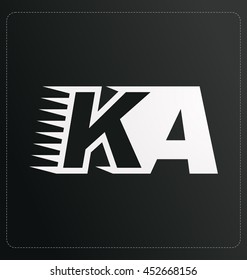 Two letter composition for initial, logo or signature started by K letter
