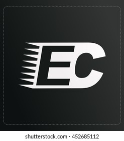 Two letter composition for initial, logo or signature started by E letter