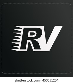 Two letter composition for initial, logo or signature started by R letter