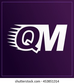 Two letter composition for initial, logo or signature started by Q letter