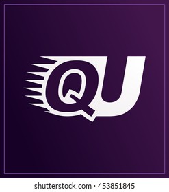 Two letter composition for initial, logo or signature started by Q letter