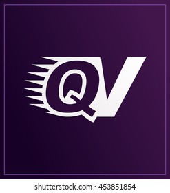Two letter composition for initial, logo or signature started by Q letter