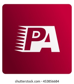 Two letter composition for initial, logo or signature started by P letter