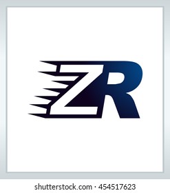 Two letter composition for initial, logo or signature started by Z letter