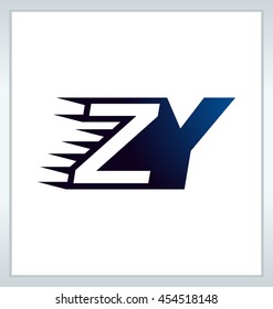 Two letter composition for initial, logo or signature started by Z letter