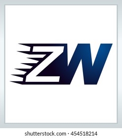 Two letter composition for initial, logo or signature started by Z letter