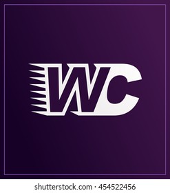 Two letter composition for initial, logo or signature started by W letter