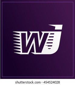 Two letter composition for initial, logo or signature started by W letter